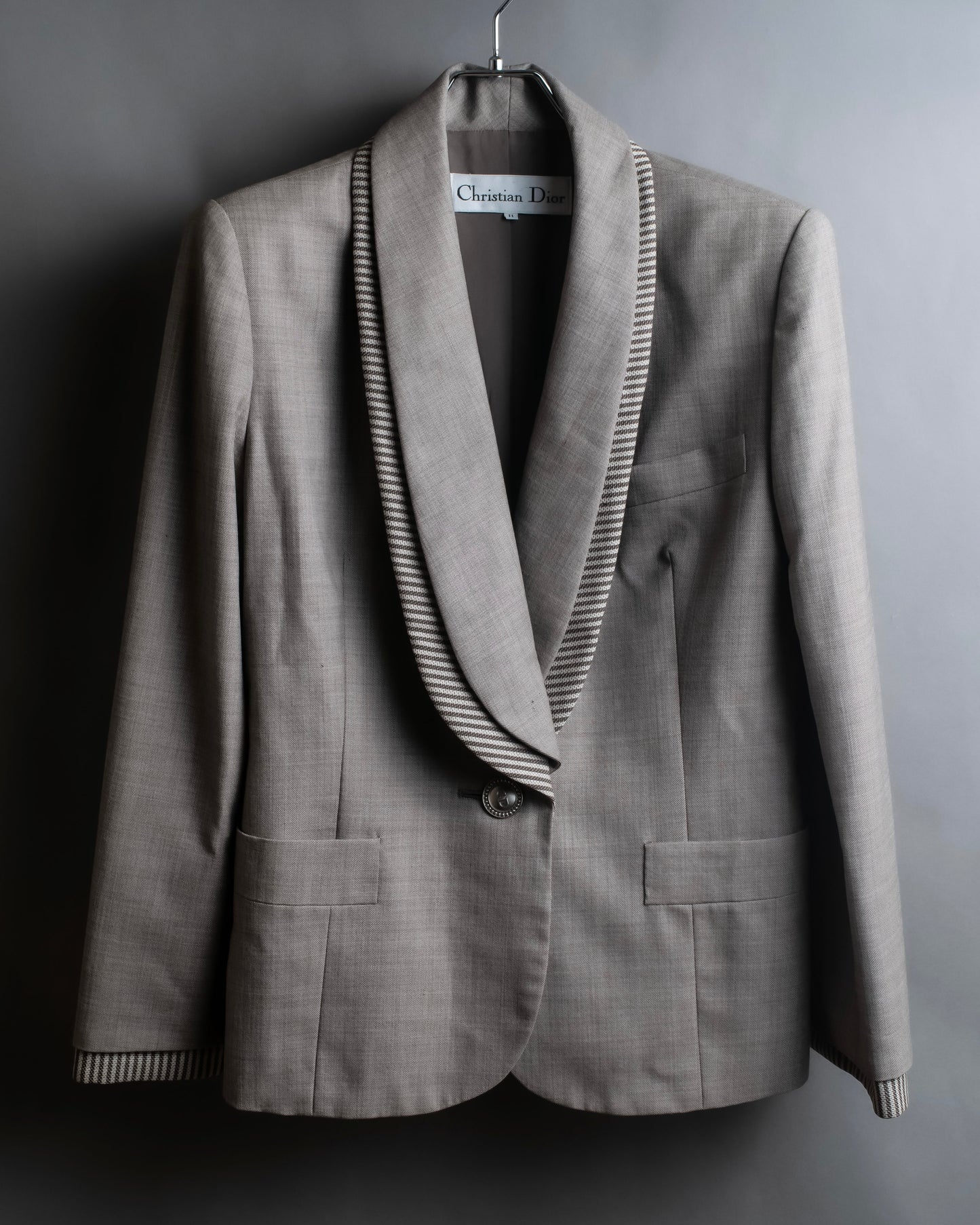 "Christian Dior" Double shawl collar design tailored jacket