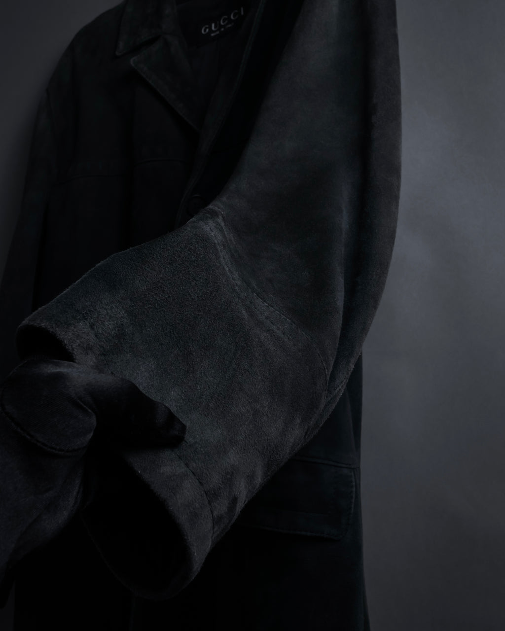 -SPECIAL- "GUCCI" 1998's-01's Tom Ford period beautiful faded suede long coat
