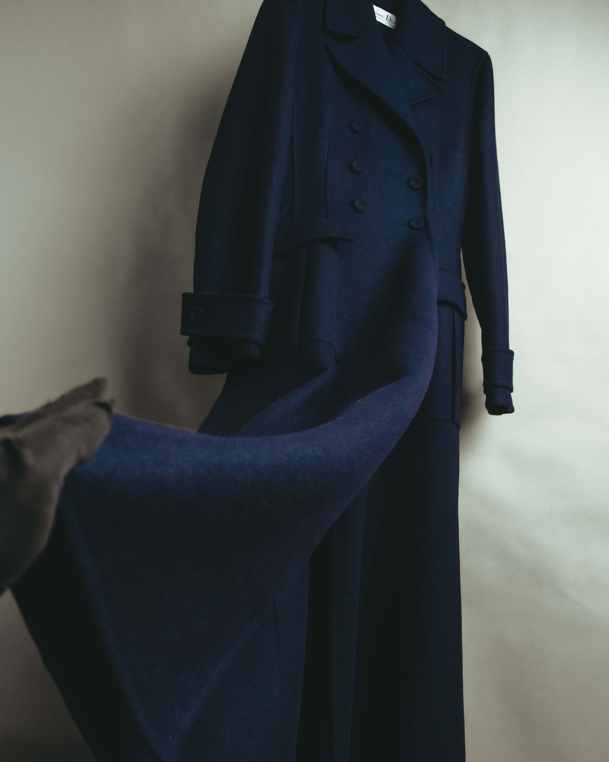 -SPECIAL- “Christian Dior” 2017 AW Navy double breasted A line long coat