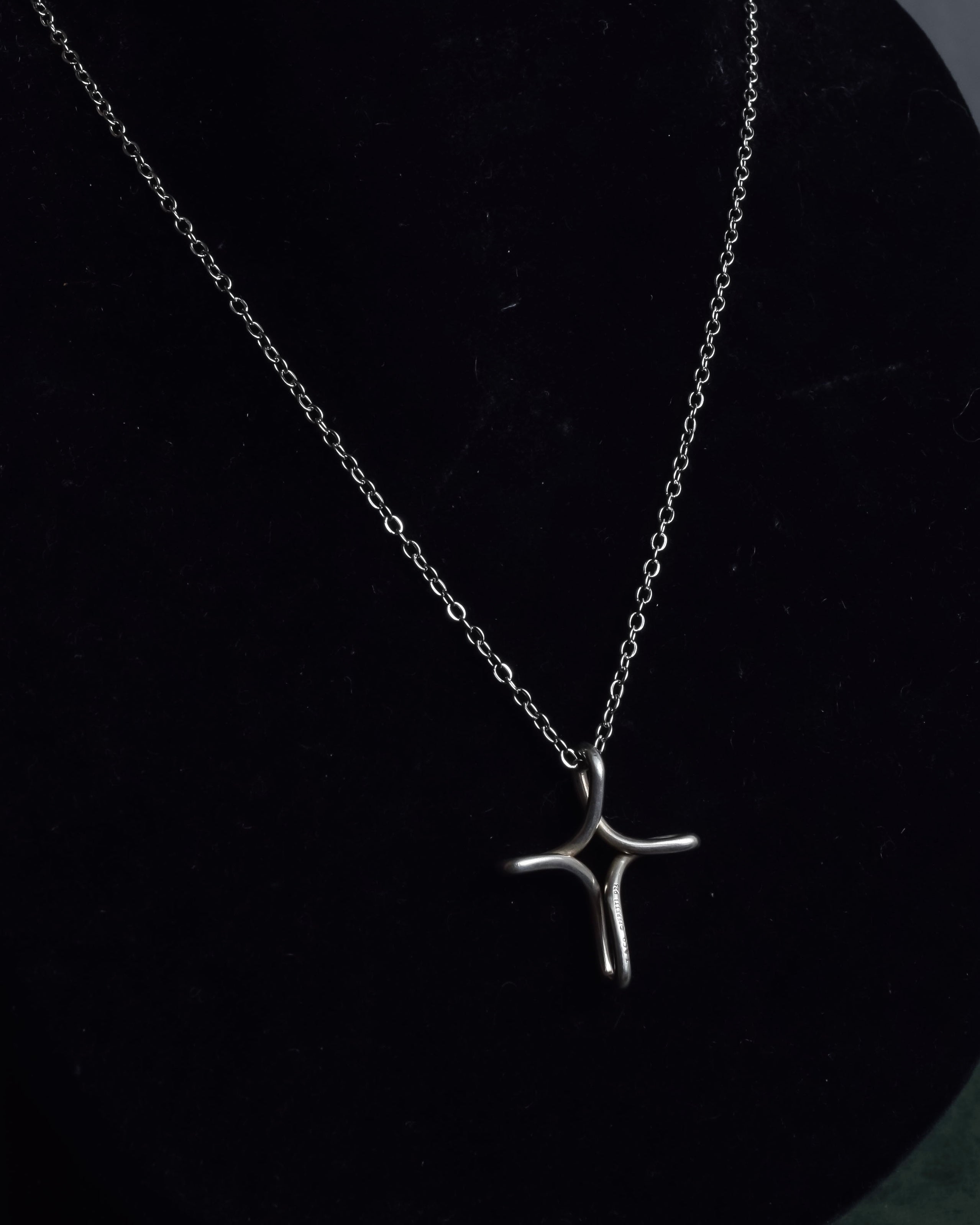 "Tiffany&Co" Elsa Peretti infinity cross silver necklace