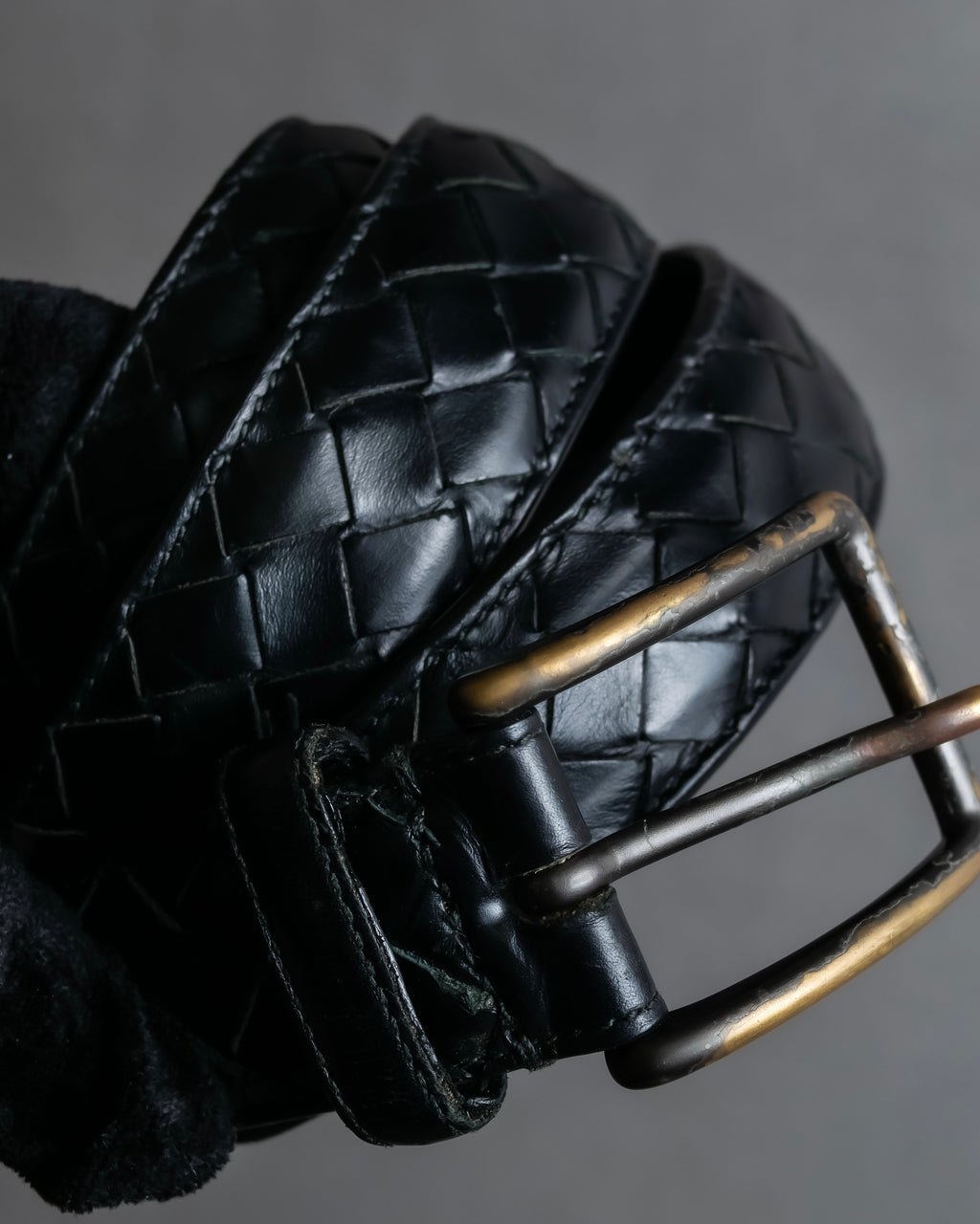 "BOTTEGA VENETA" Intrecciato leather belt