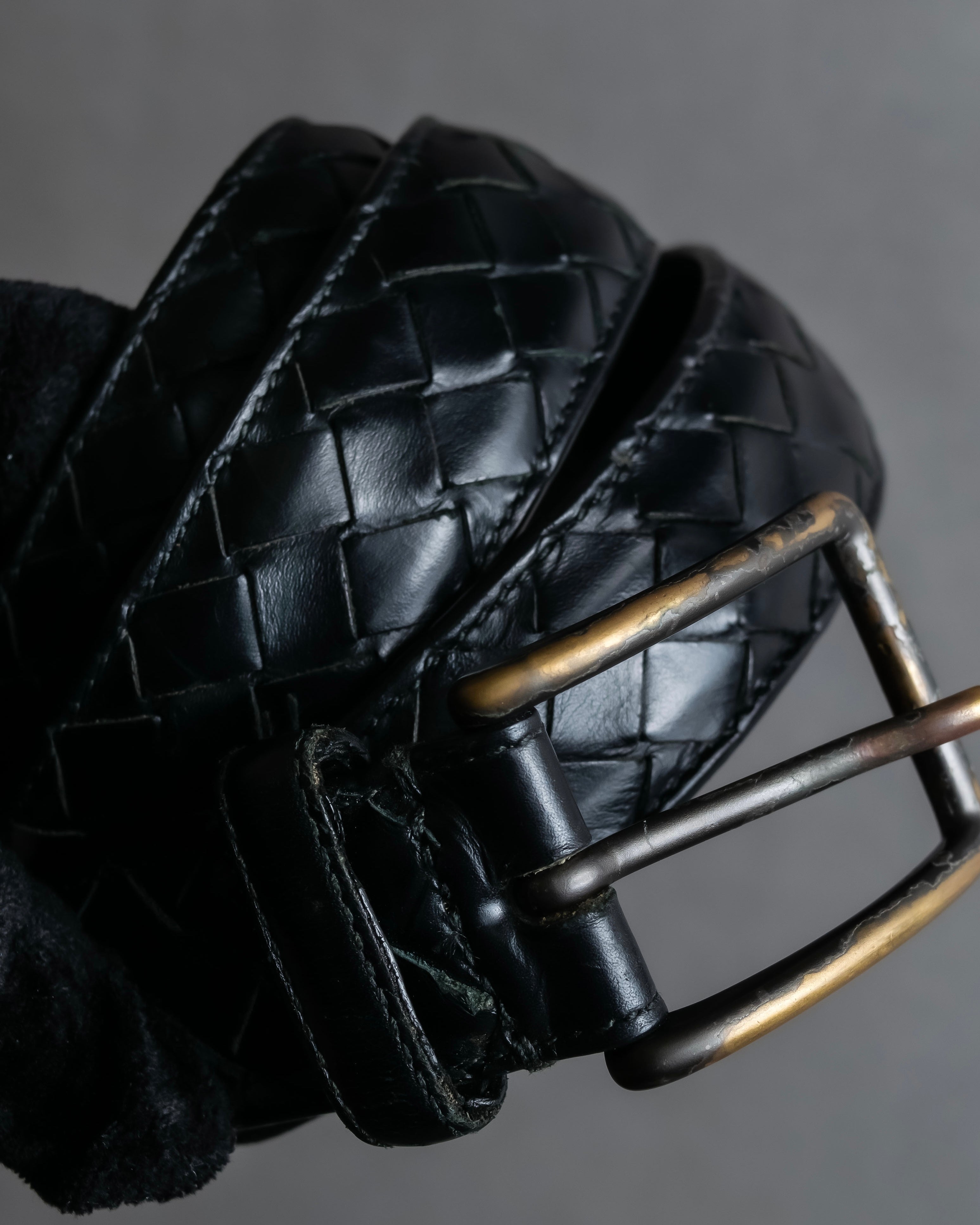 "BOTTEGA VENETA" Intrecciato leather belt