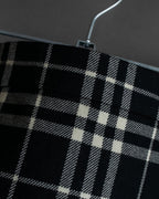 "BURBERRY" Tartan check pleated wrap skirt