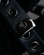"Christian Dior" Countless eyelet design leather belt