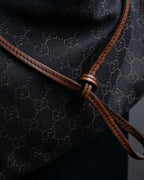 "GUCCI" GG canvas horsebit detail shoulder bag