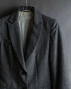 "Whim Gazette" Houndstooth pattern shaped tailored jacket