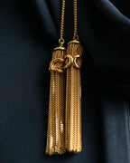 "CELINE" Fringe emblem design long necklace
