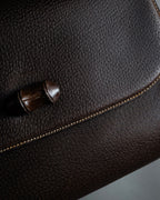 -SPECIAL- "GUCCI"  1980-1986's Inherited model grained leather bamboo bag