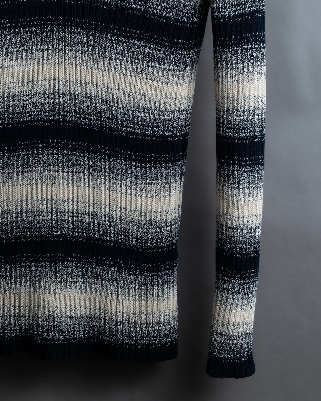 "Christian Dior" Gradient striped irregular neck knit