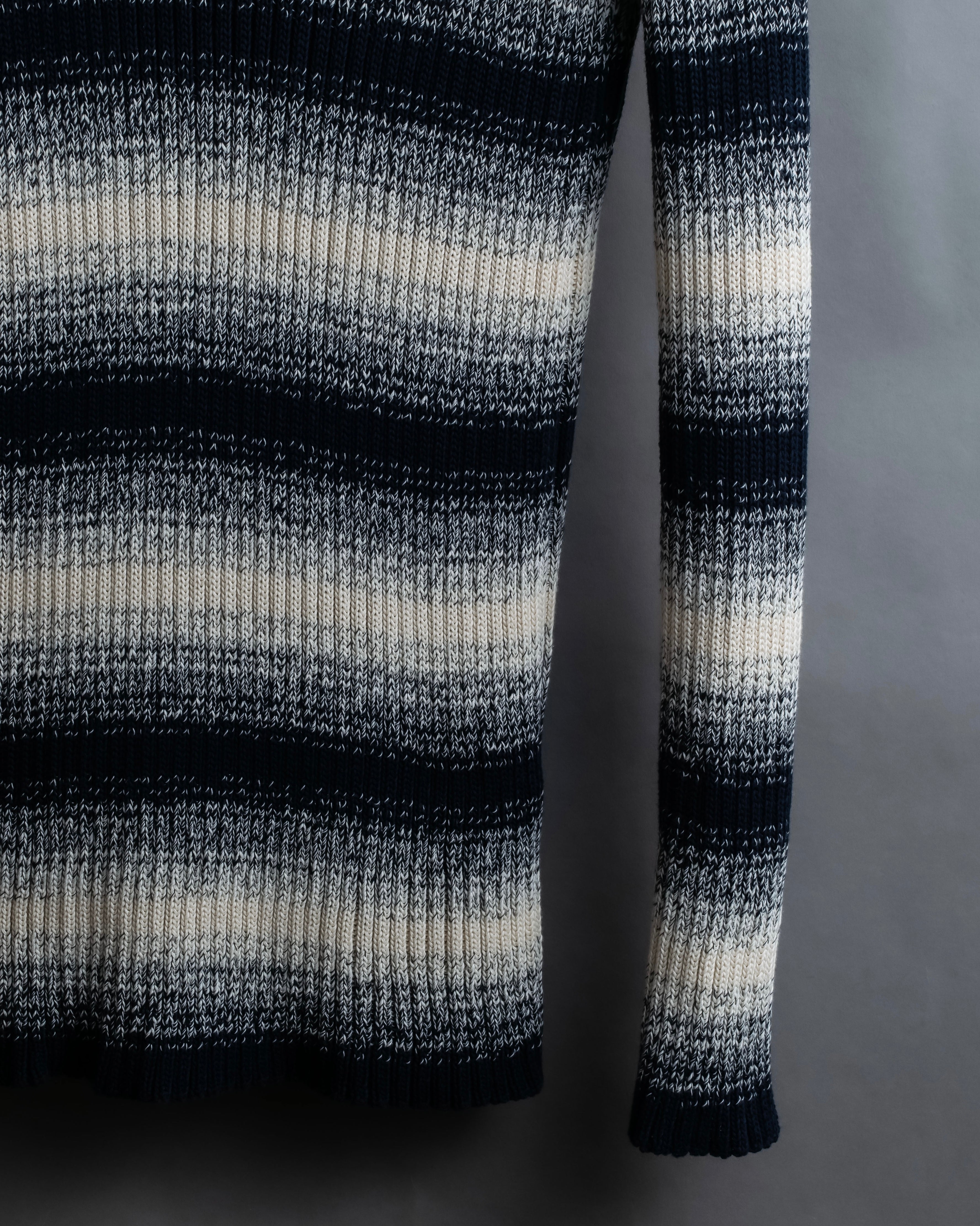 "Christian Dior" Gradient striped irregular neck knit