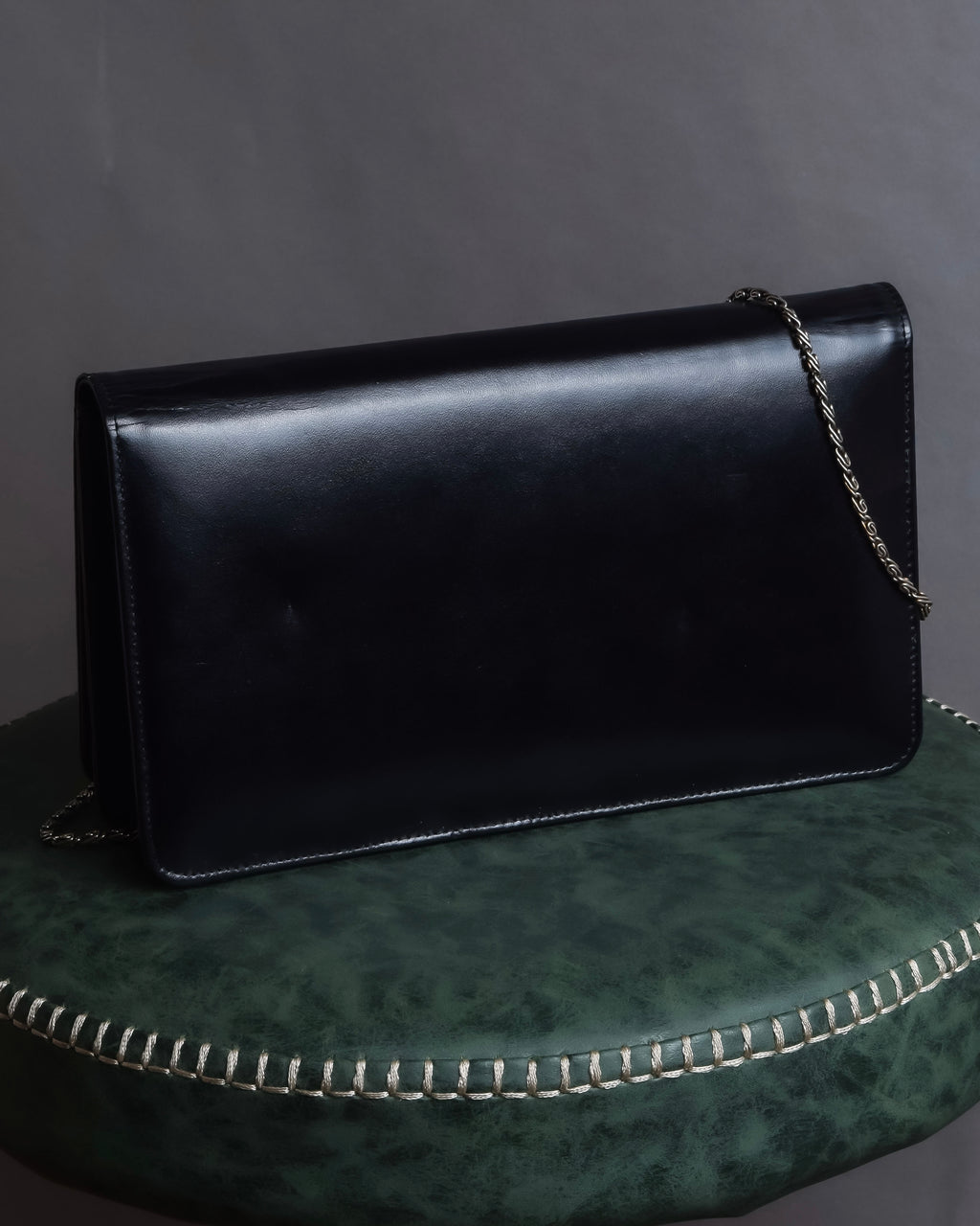 "Cartier" Logo engraved horizontal chain shoulder leather bag