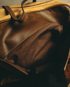 -SPECIAL- “LOEWE” 90’s Anagram embossed wide-opening leather boston bag