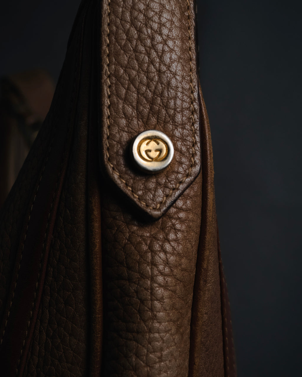 –SPECIAL– "GUCCI" 70’s pigskin horsebit piston hobo bag