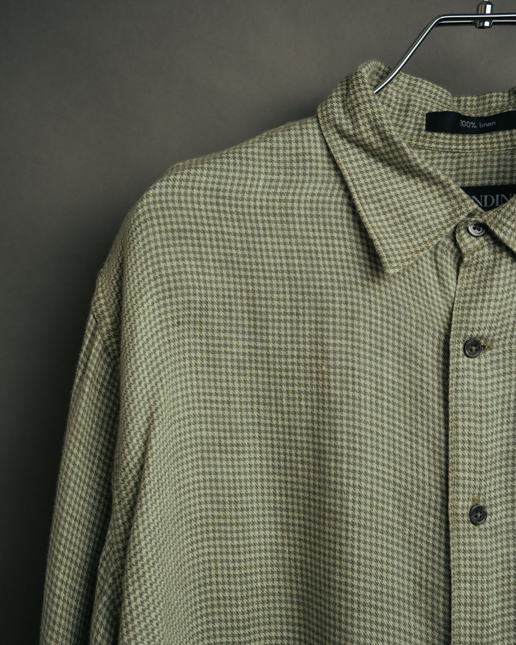 -MOOD Vintage Collections-
90’s Houndstooth linen relaxed shirt