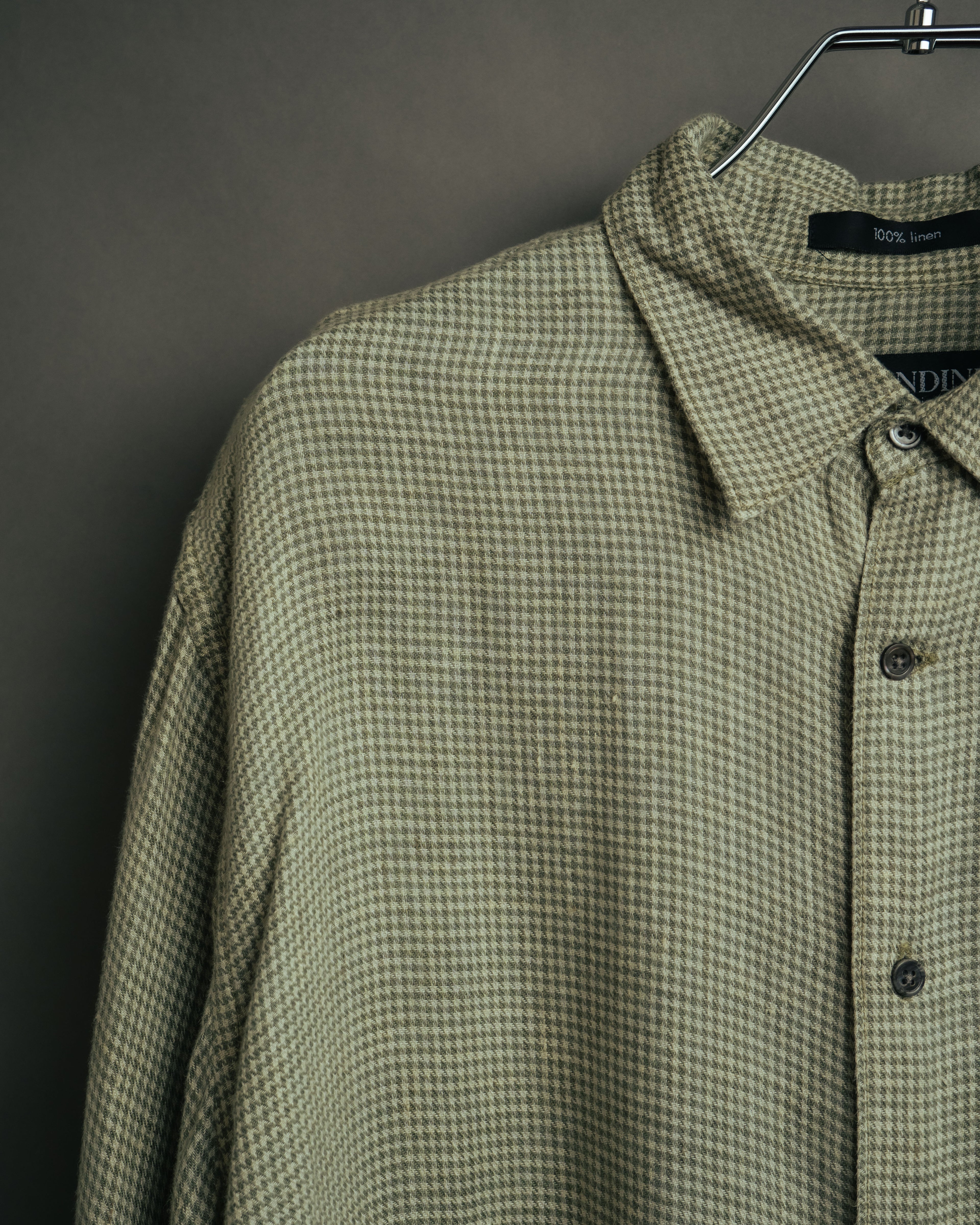 -MOOD Vintage Collections-
90’s Houndstooth linen relaxed shirt