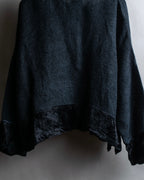 Vintage velour-trimmed box silhouette knit