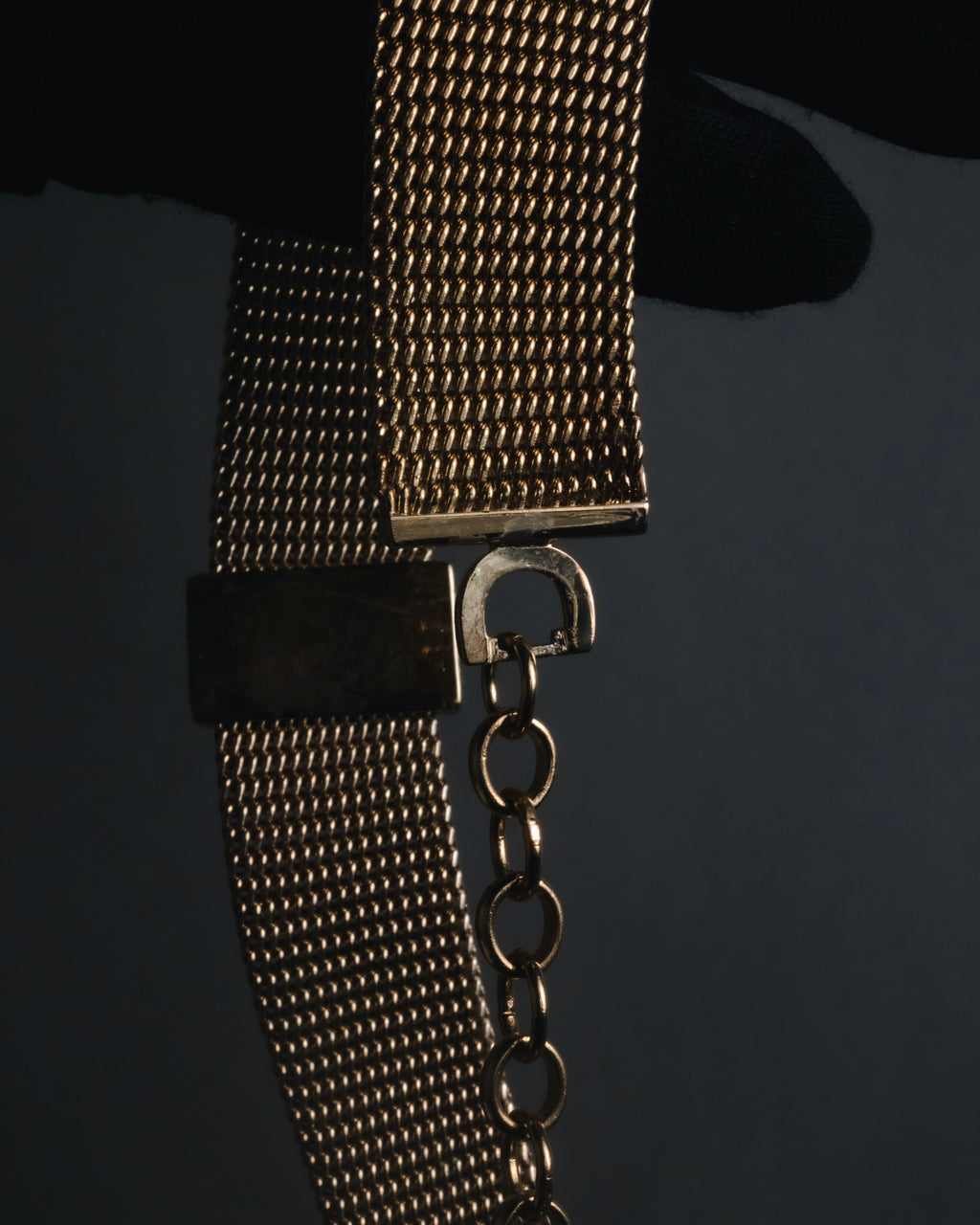 "Christian Dior" 80’s wide mesh pavé bar necklace