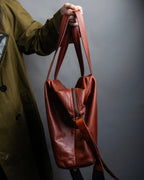 "MAISON MARGIELA" Genuine leather 2way brown color sailor bag