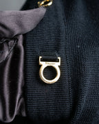 "Salvatore Ferragamo" Gancini design rayon mix cardigan