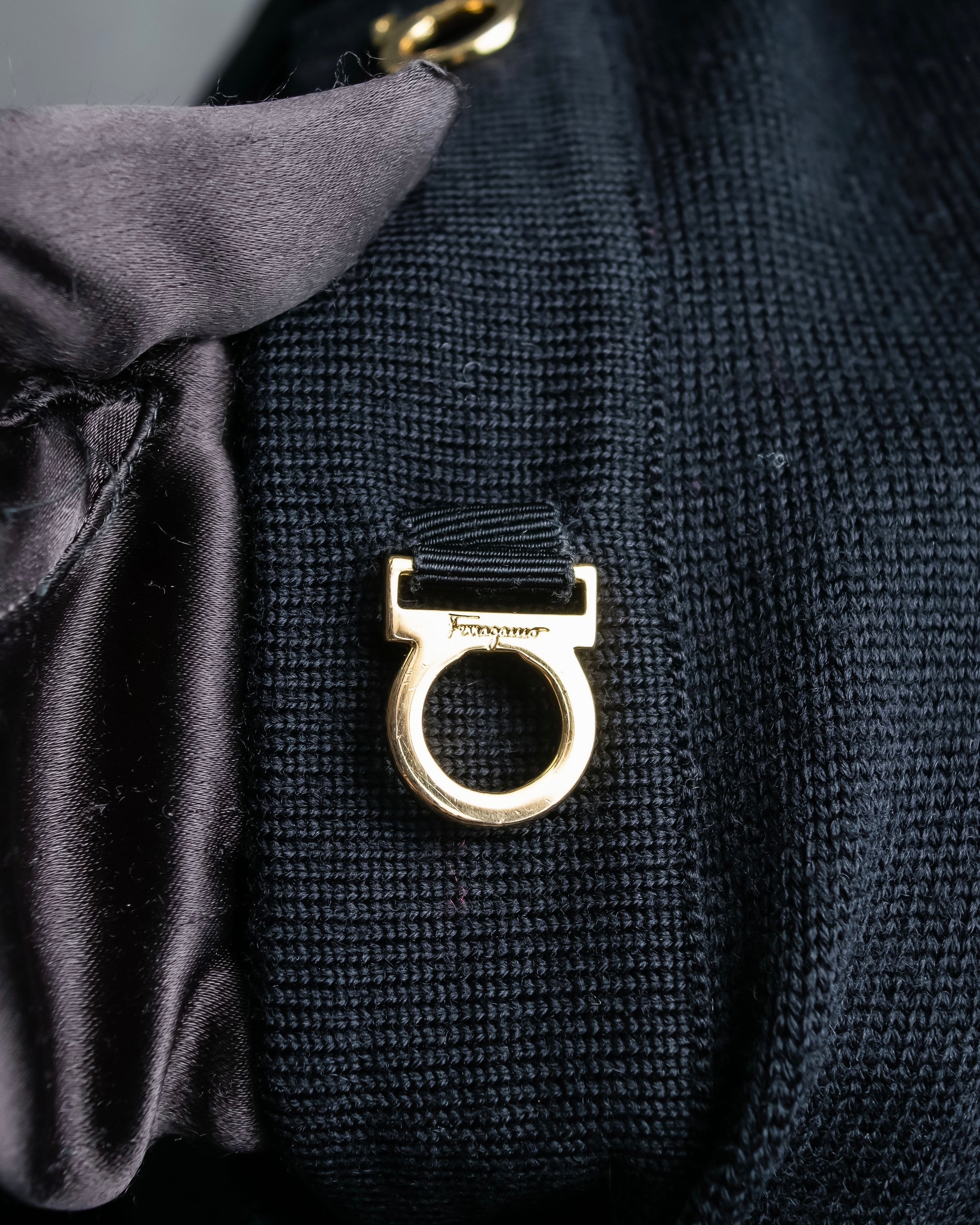 "Salvatore Ferragamo" Gancini design rayon mix cardigan