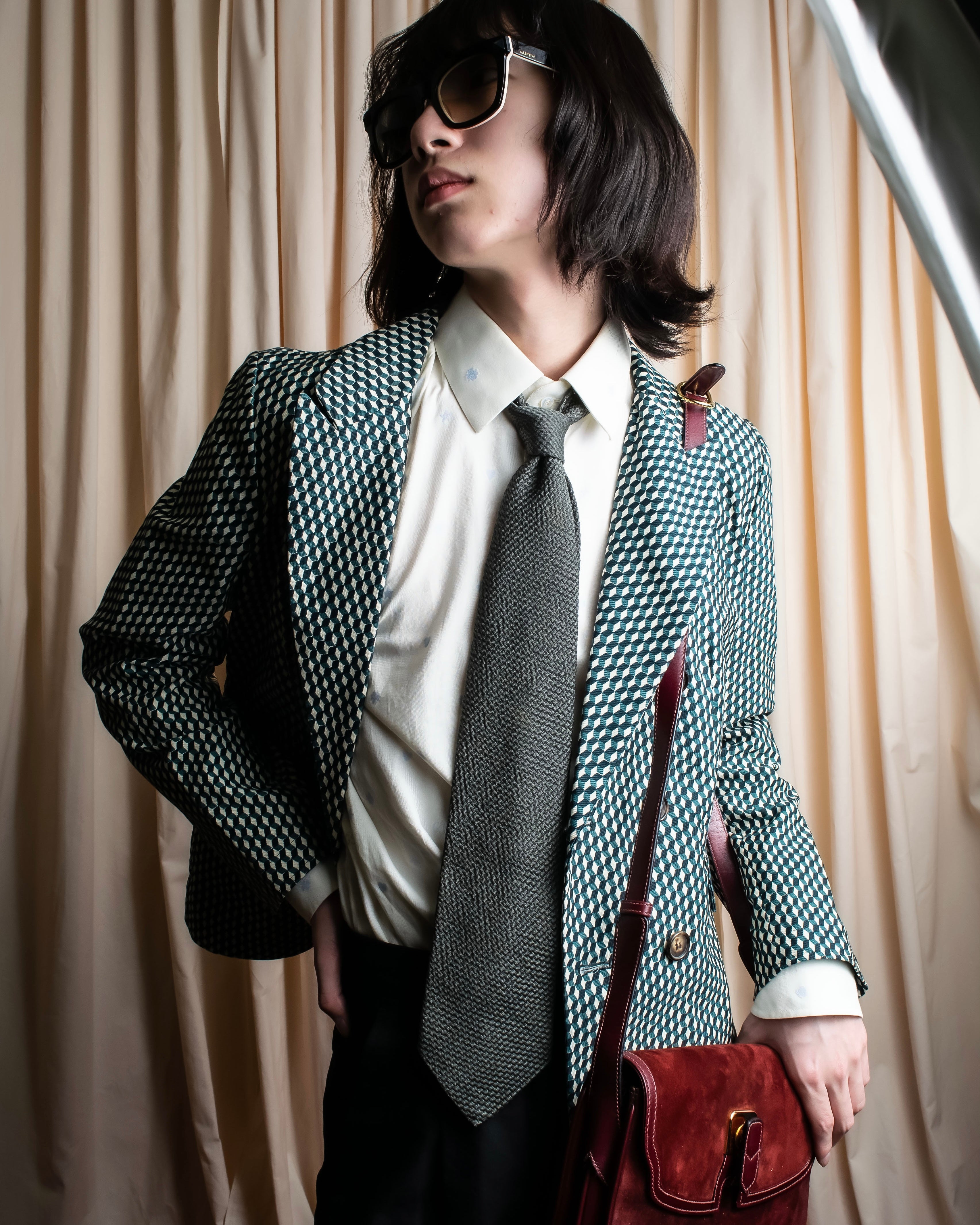 "GIORGIO ARMANI" Waffle knit silk necktie