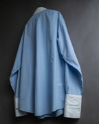 "BROOKS BROTHERS" Large cuffs design cleric oversized shirt