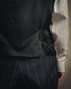 -SPECIAL- “HERMES” 2007-2009 Super 100s pinstripe tailored long gilet