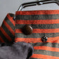 "Christian Dior" Striped＆bordered fly front collarless jacket