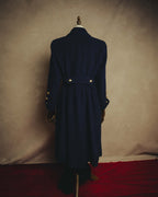 "Yves Saint Laurent" 80's-90's Gold-buttoned double-breasted wool coat