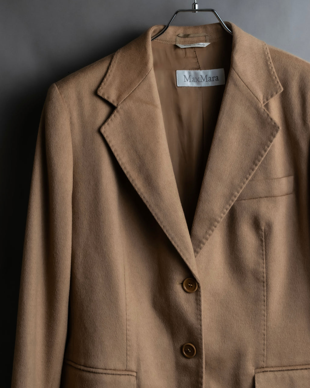 "Max Mara" Waist shape silhouette beige tailored jacket