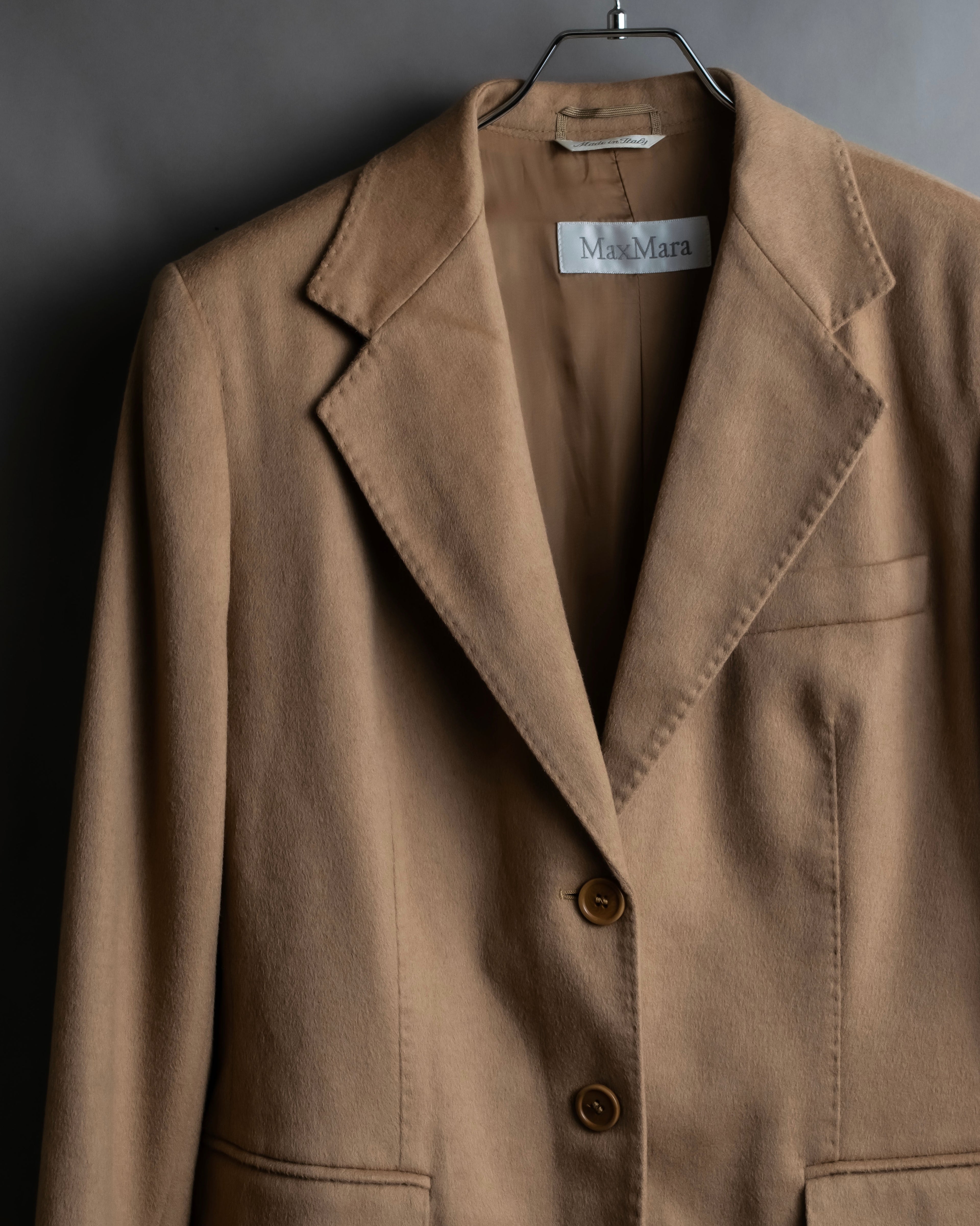 "Max Mara" Waist shape silhouette beige tailored jacket