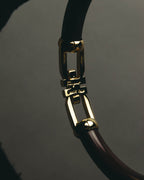 “Salvatore Ferragamo” 90’s-10’s Dark brown double Gancini bangle