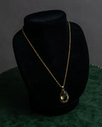 "VALENTINO" Smoky quartz teardrop design necklace