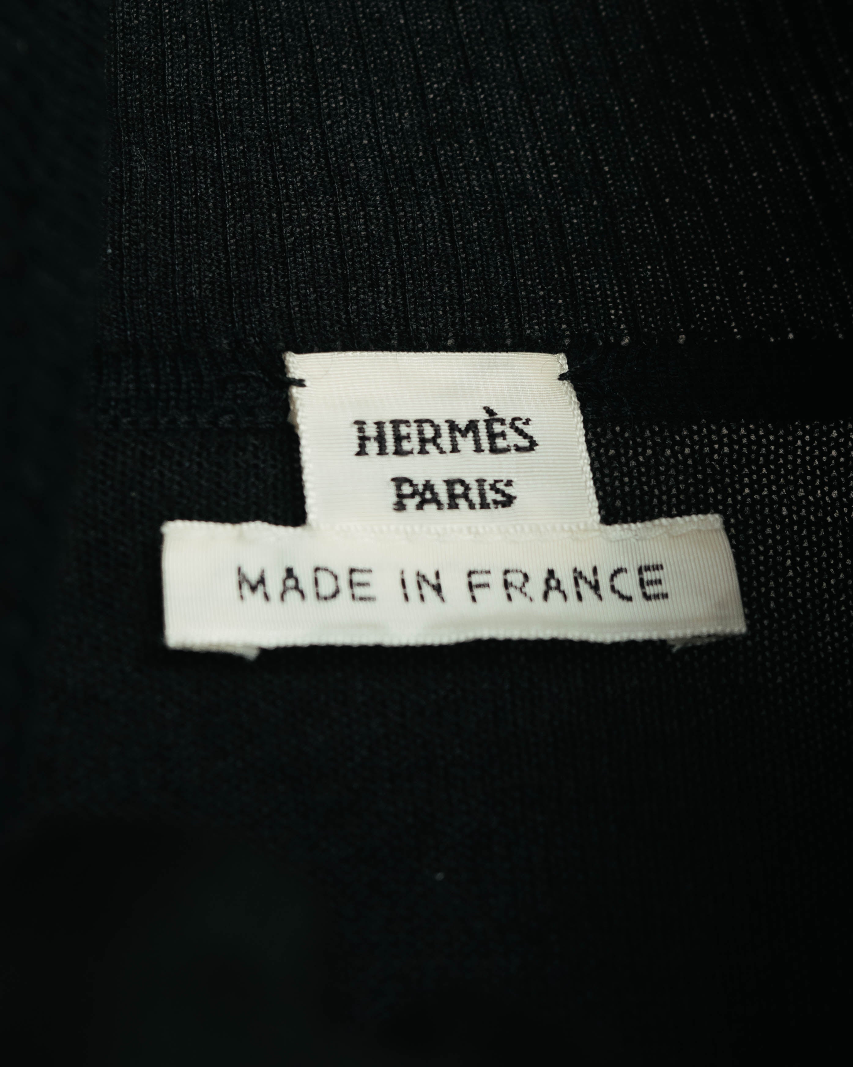 "Hermès" 00's Horse sketch print silk-paneled cashmere blend knit sweater