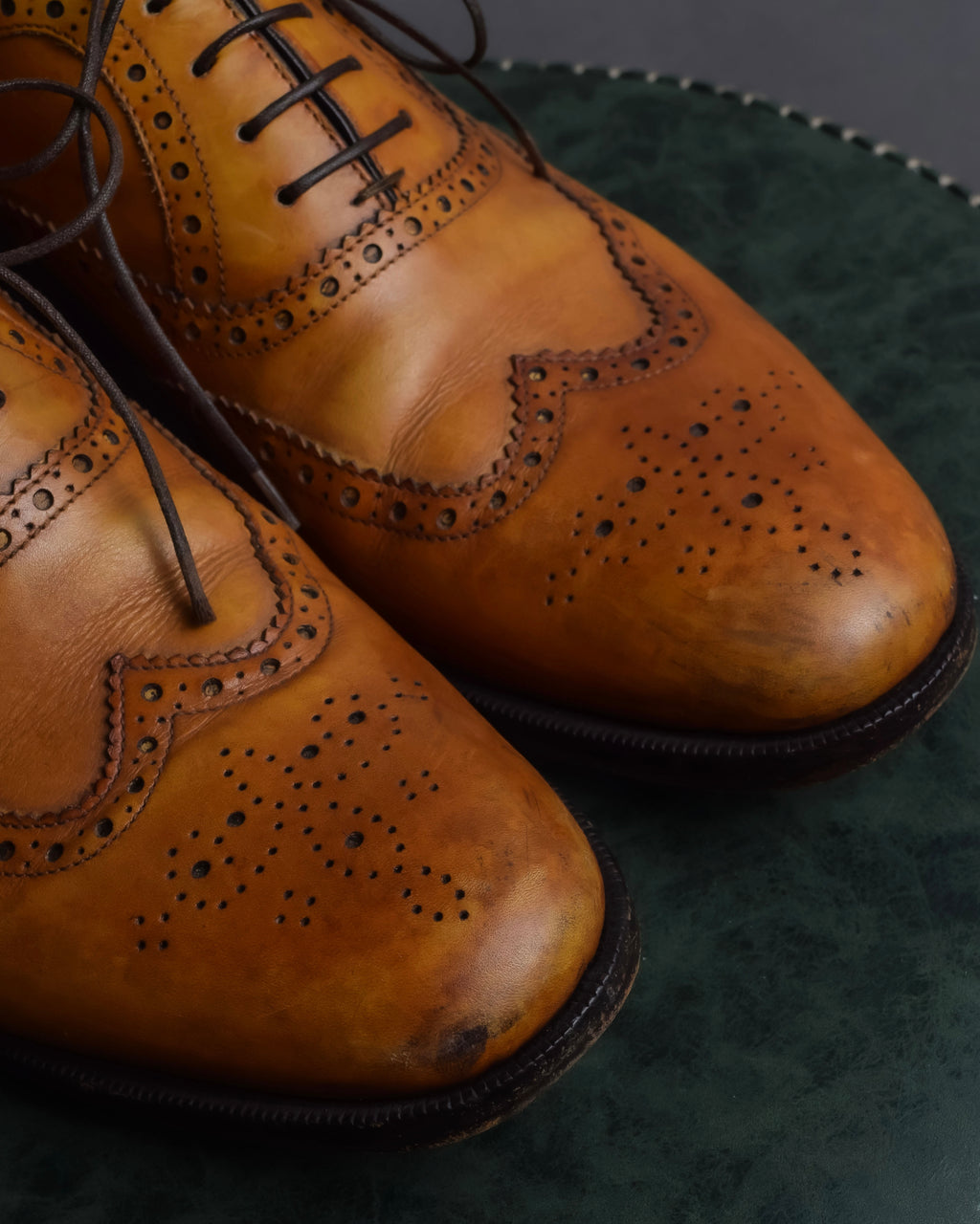 "Christian Louboutin" Brogue detail wingtip leather shoes