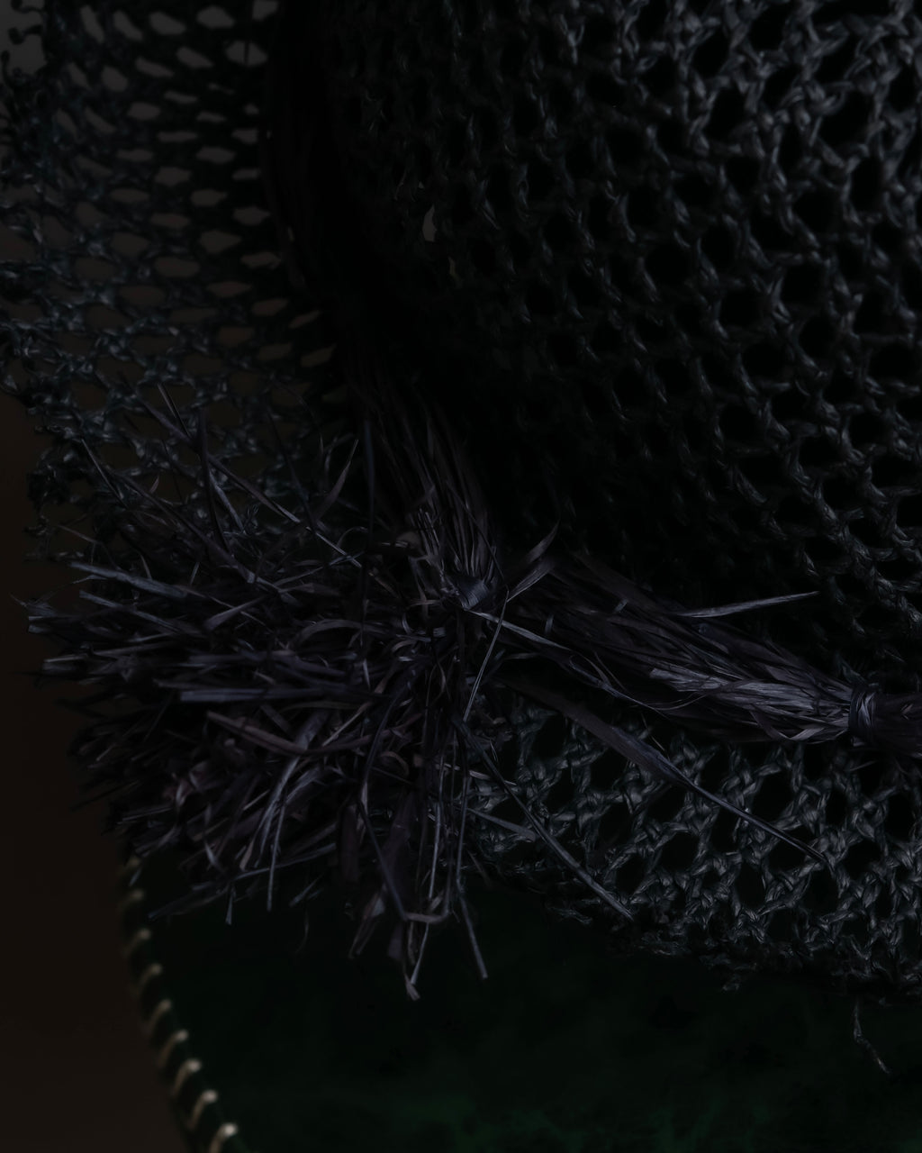 "Christian Dior" Raffia ribbon design paper fiber hat