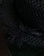 "Christian Dior" Raffia ribbon design paper fiber hat