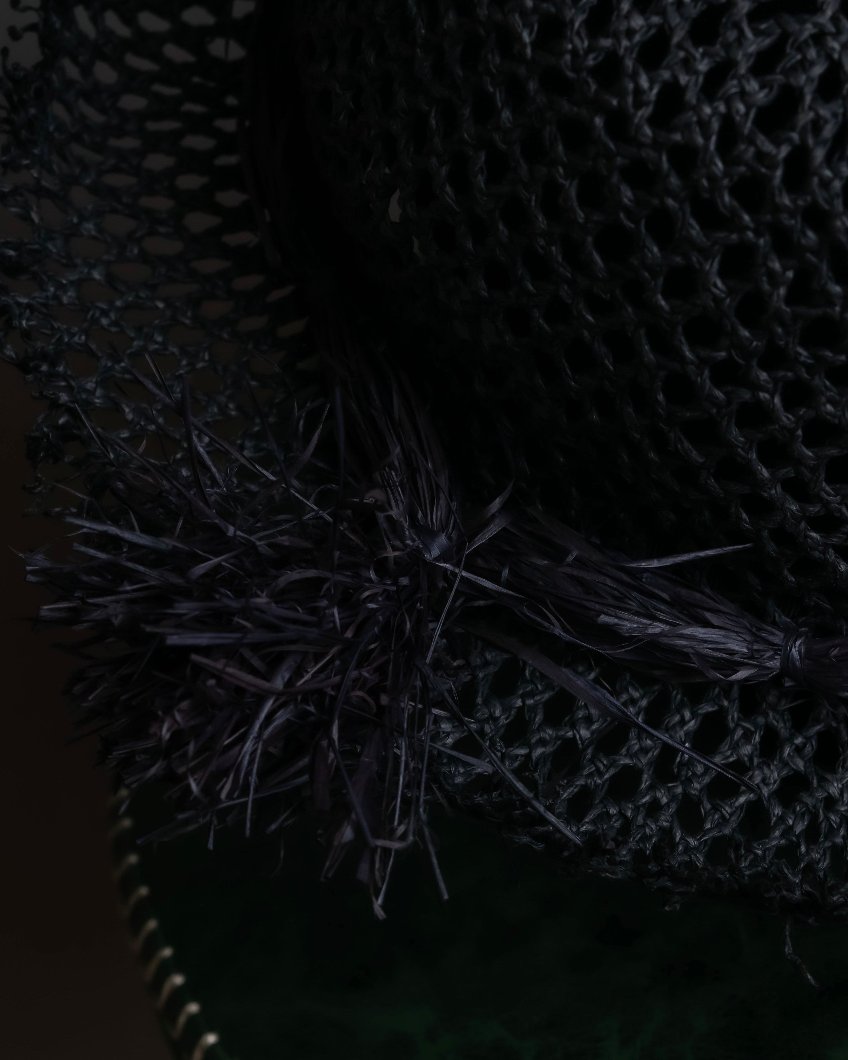 "Christian Dior" Raffia ribbon design paper fiber hat