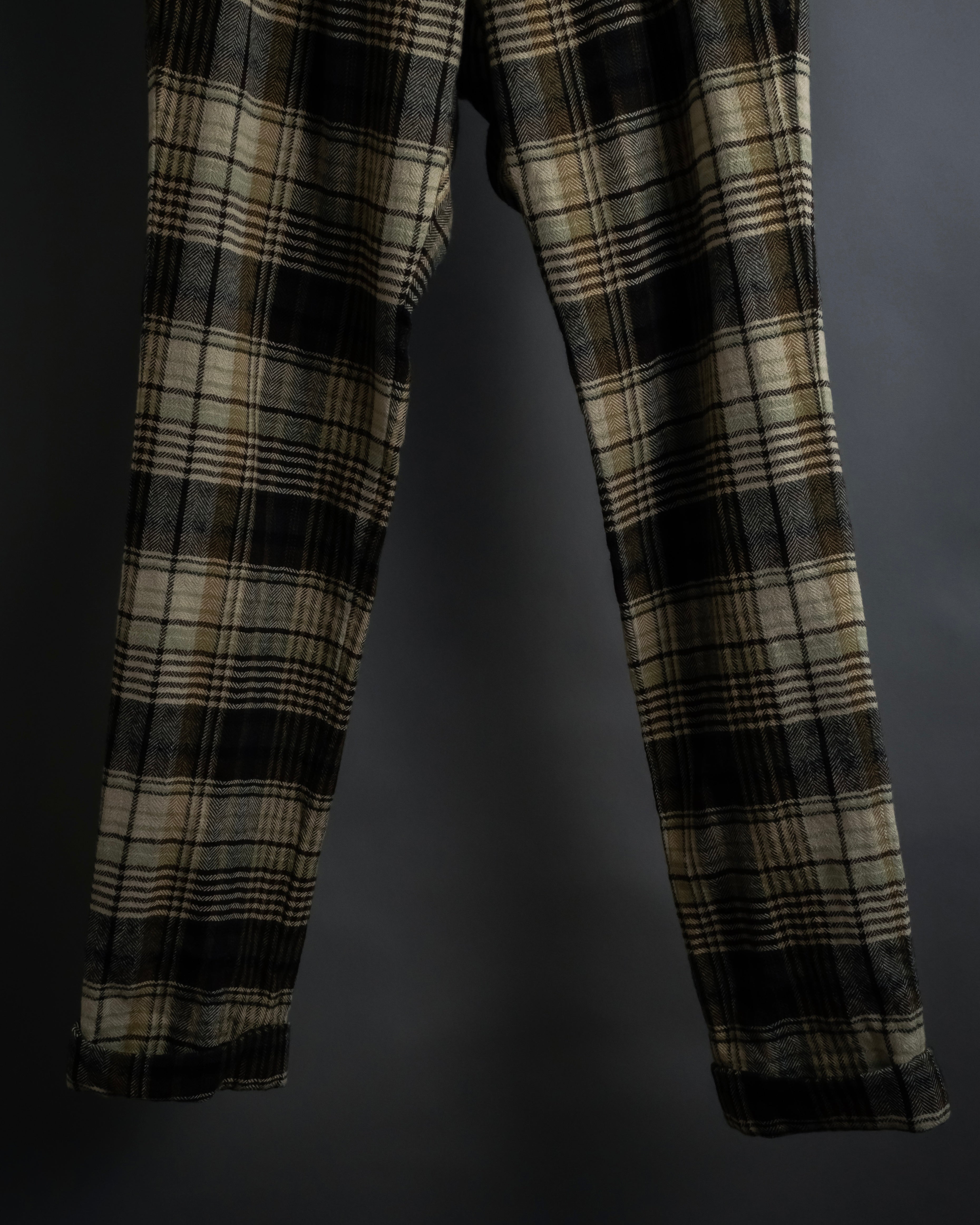 "GUCCI" Brushed check pattern tapered pants