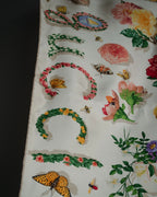 “GUCCI” 80’s-90’s Floral logo silk scarf