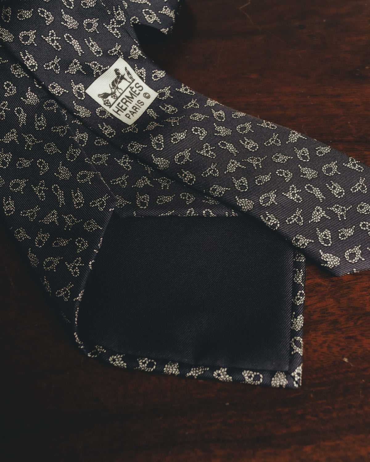 "Hermès" 80's-90's Classic jacquard silk necktie