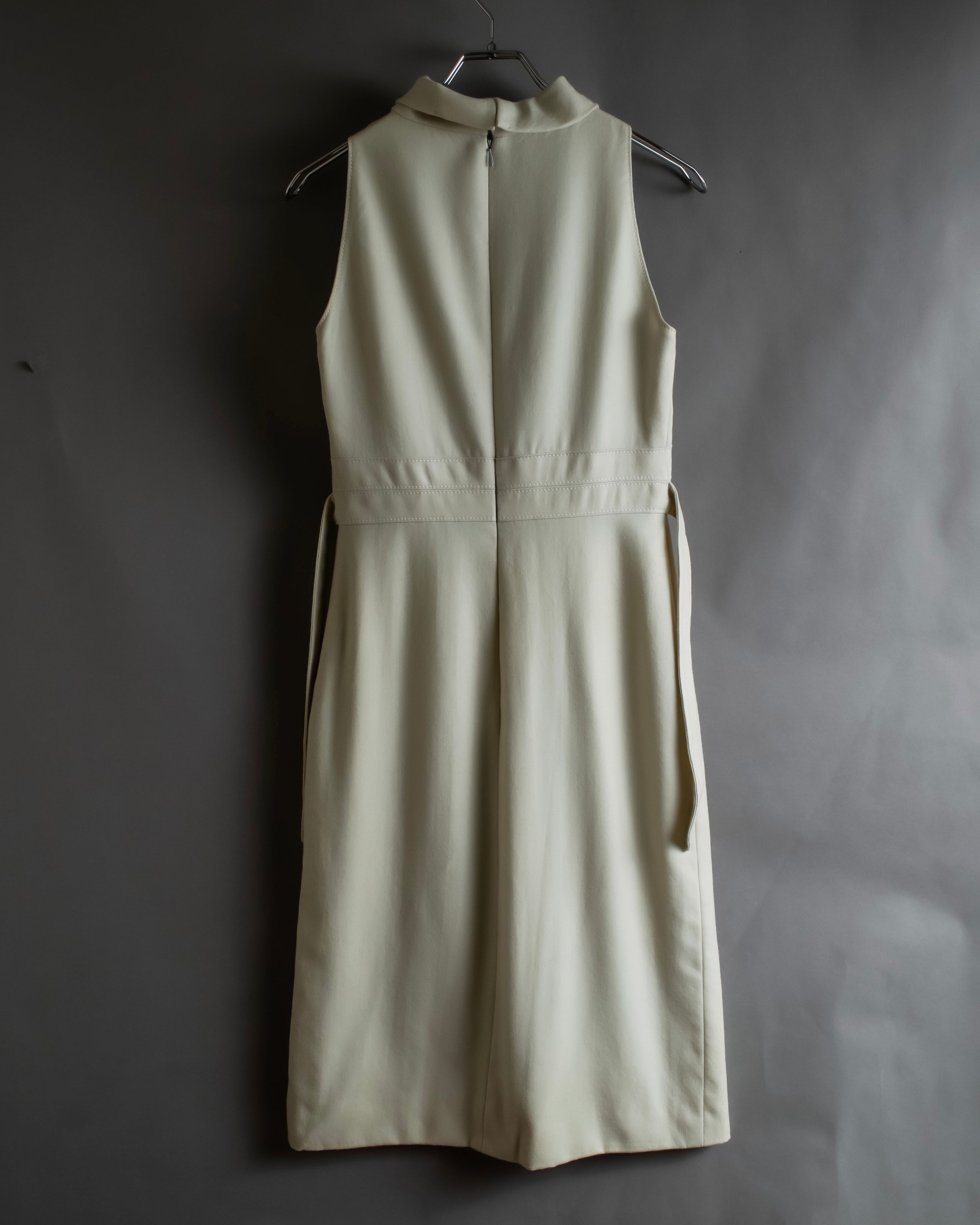 "VALENTINO" Belted design sleeveless long dress