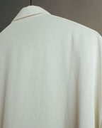 “UMBERTO GINOCCHIETTI“ 80’s-90’s pleated front ivory dress shirt