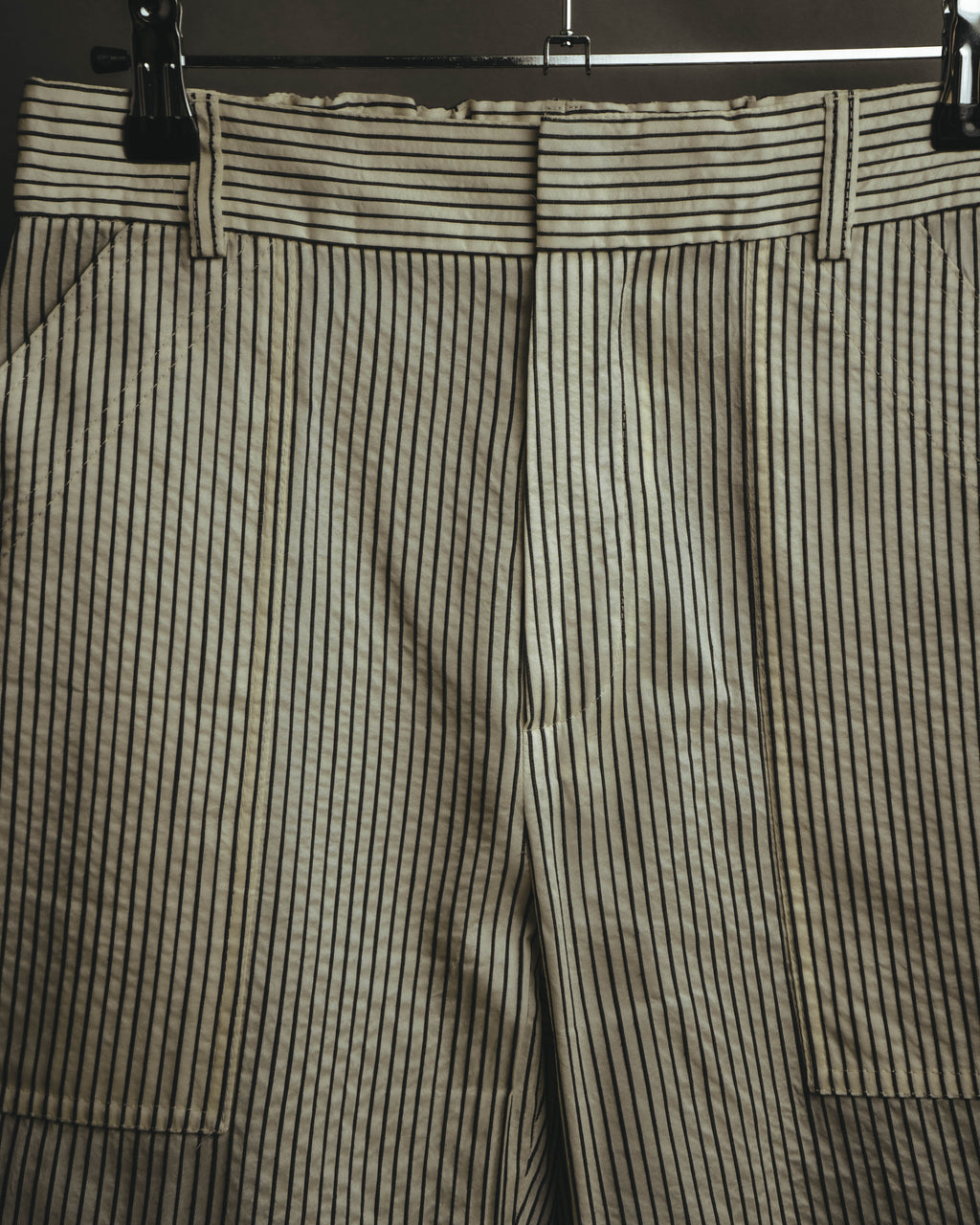 -SPECIAL- “Christian Dior” 20’s silk cotton striped straight trousers