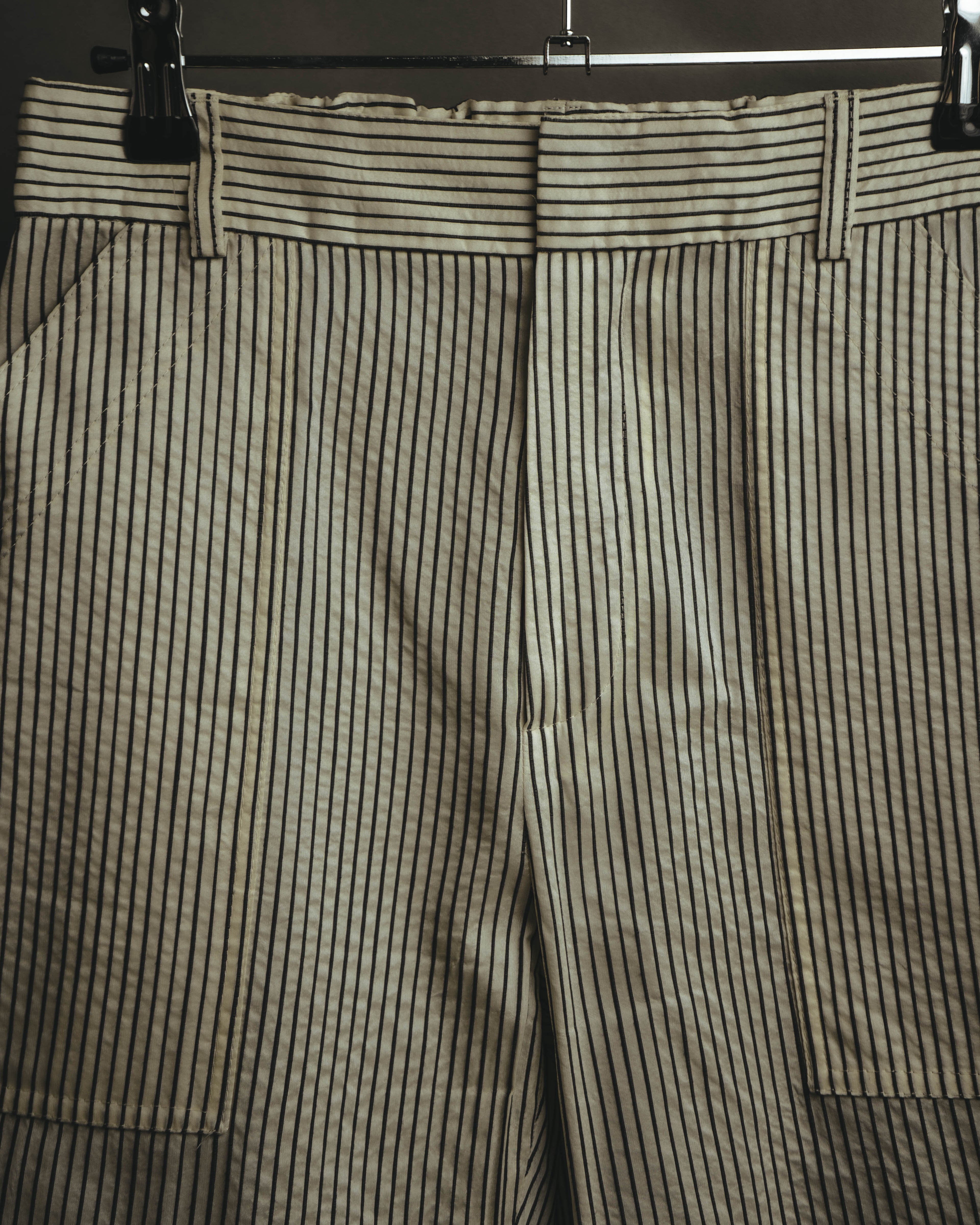 -SPECIAL- “Christian Dior” 20’s silk cotton striped straight trousers