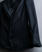 "Alexandar McQueen" Fur trimmed design shaped tailored jacket