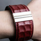 "HERMES" Deutch processing wide leather bracelet