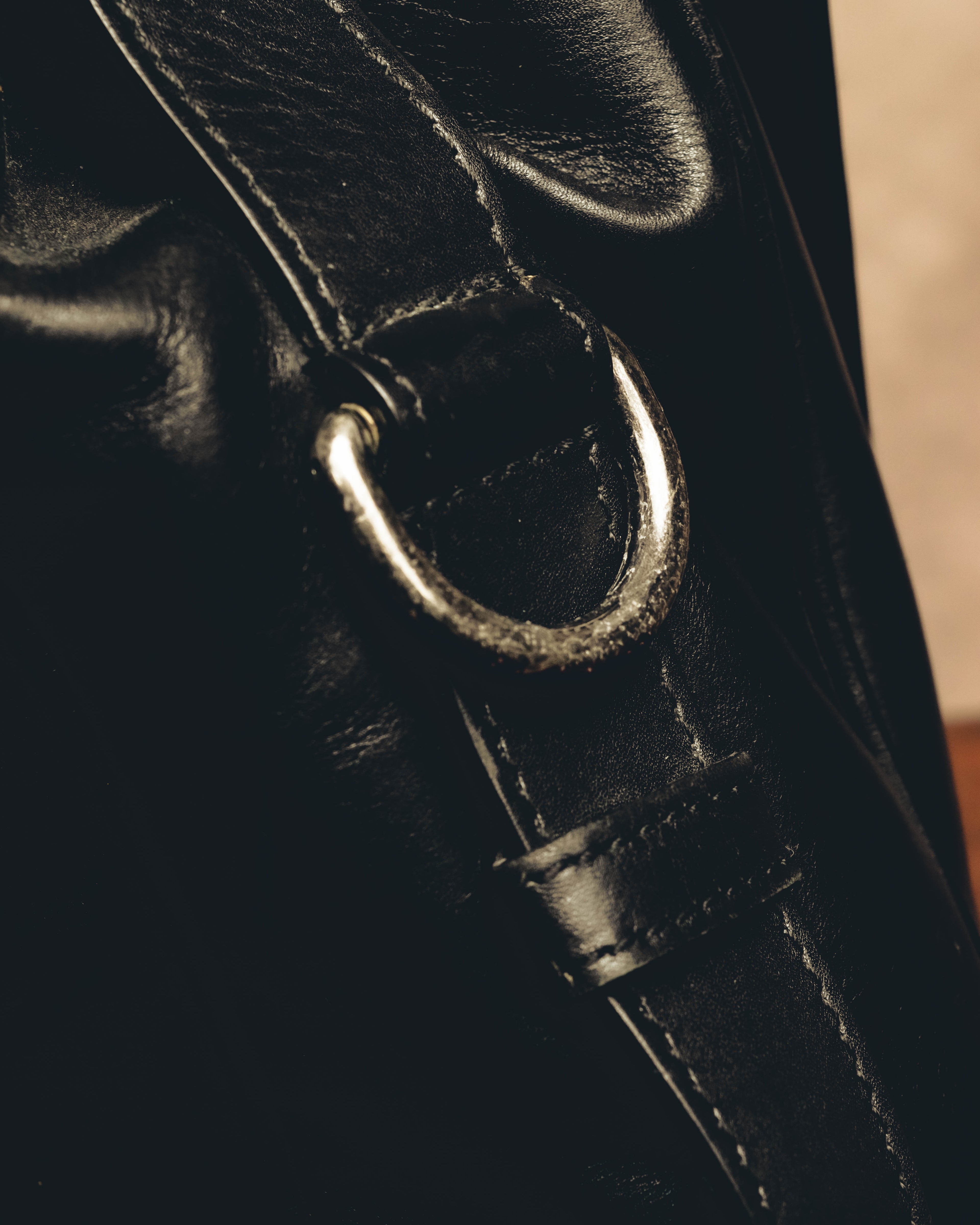 -SPECIAL- "Yves Saint Laurent" 00's Rive gauche black leather frame handbag