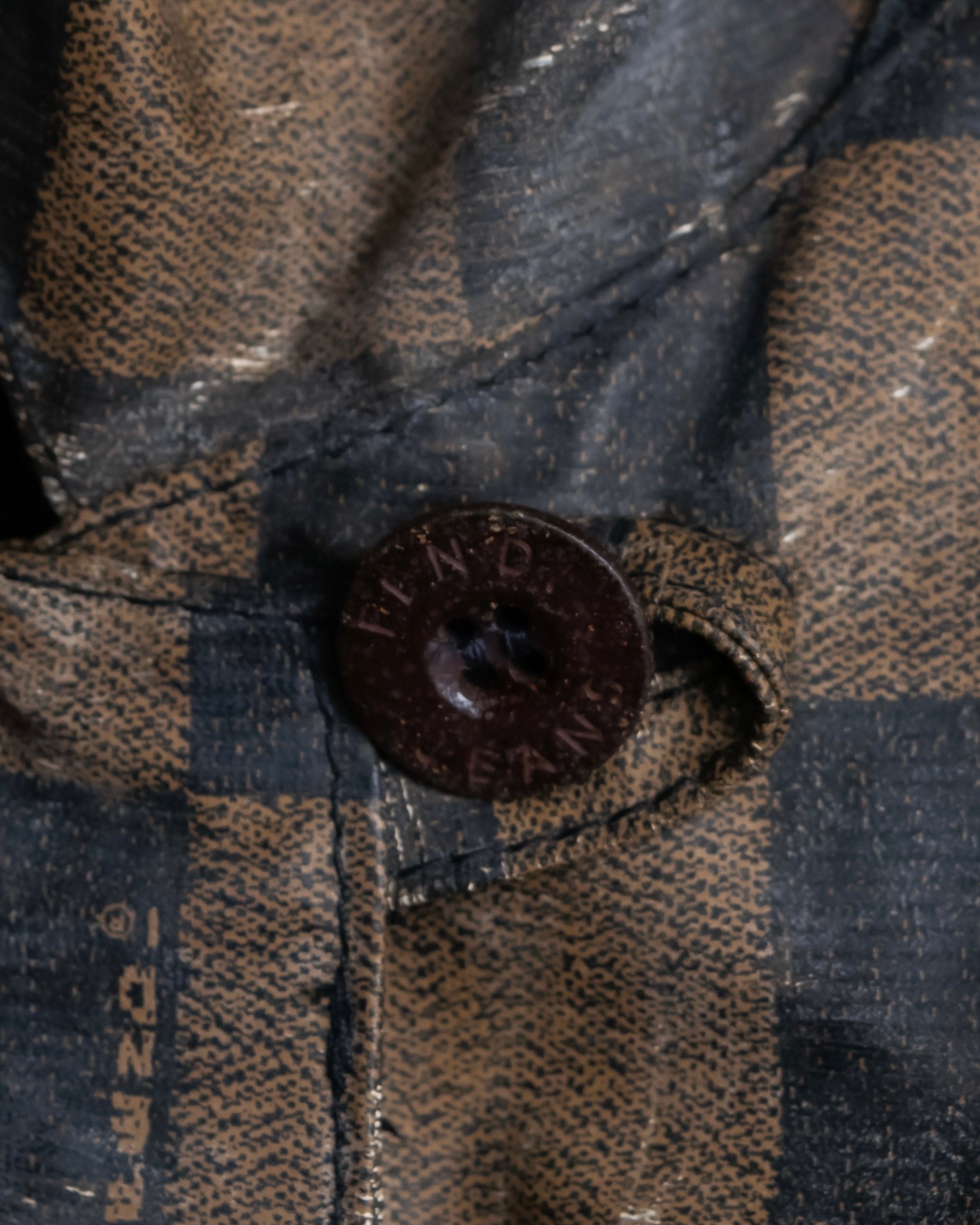 "FENDI" Pecan checkered belted mid length coat