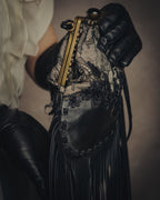 -SPECIAL- “VALENTINO GARAVANI” 2014-2016 lace embellished fringe frame bag